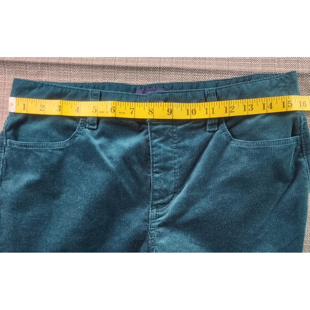 Talbots Womens 6 Teal Corduroy Heritage Slim Pants Office Business Casual - Picture 4 of 10